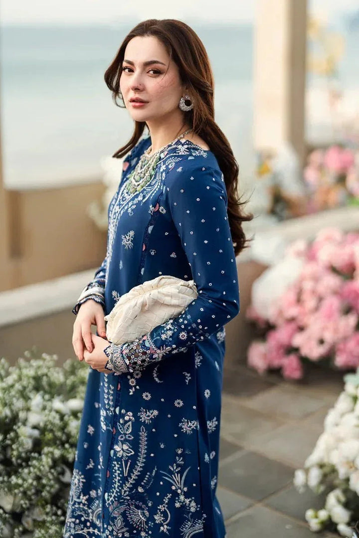 Qalamkar Sahil Kinare Luxury Lawn Embroidered Unstitched 3 Piece FK - 05 AURORA - 3 Pieces Lawn - Zainabjees