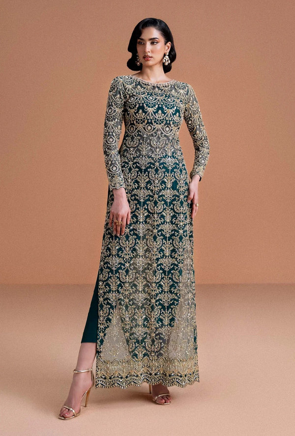 Kanwal Malik Luxury Net Embroidered Unstitched 3 Piece - Zaira