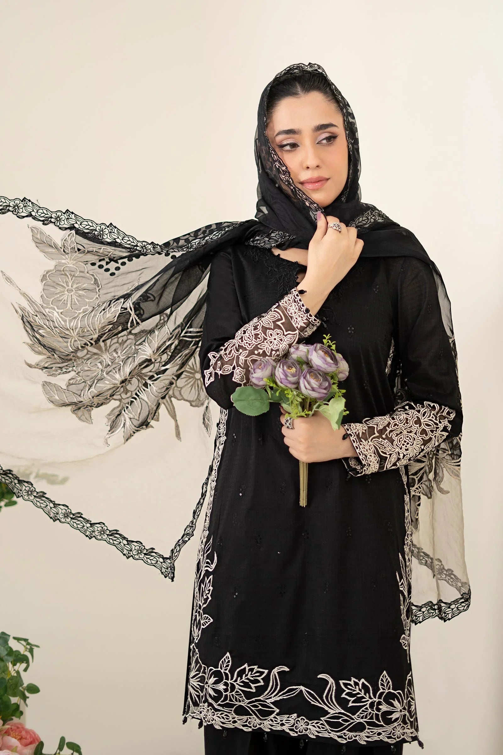 Maria.B Luxury Embroidered Chiffon Collection Dobby Suit MBL-67
