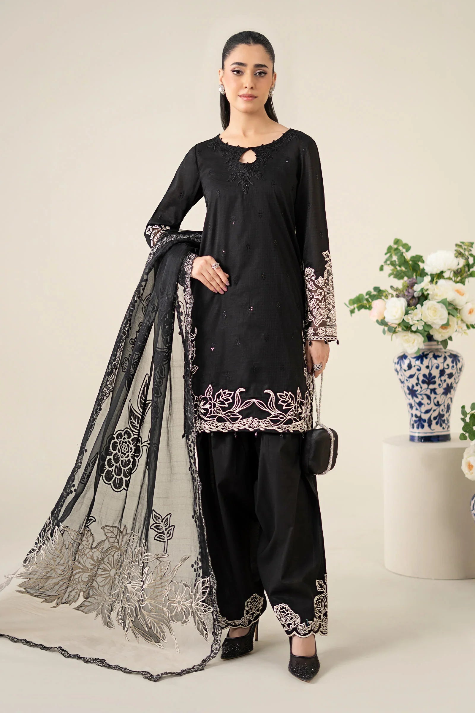 Maria.B Luxury Embroidered Chiffon Collection Dobby Suit MBL-67