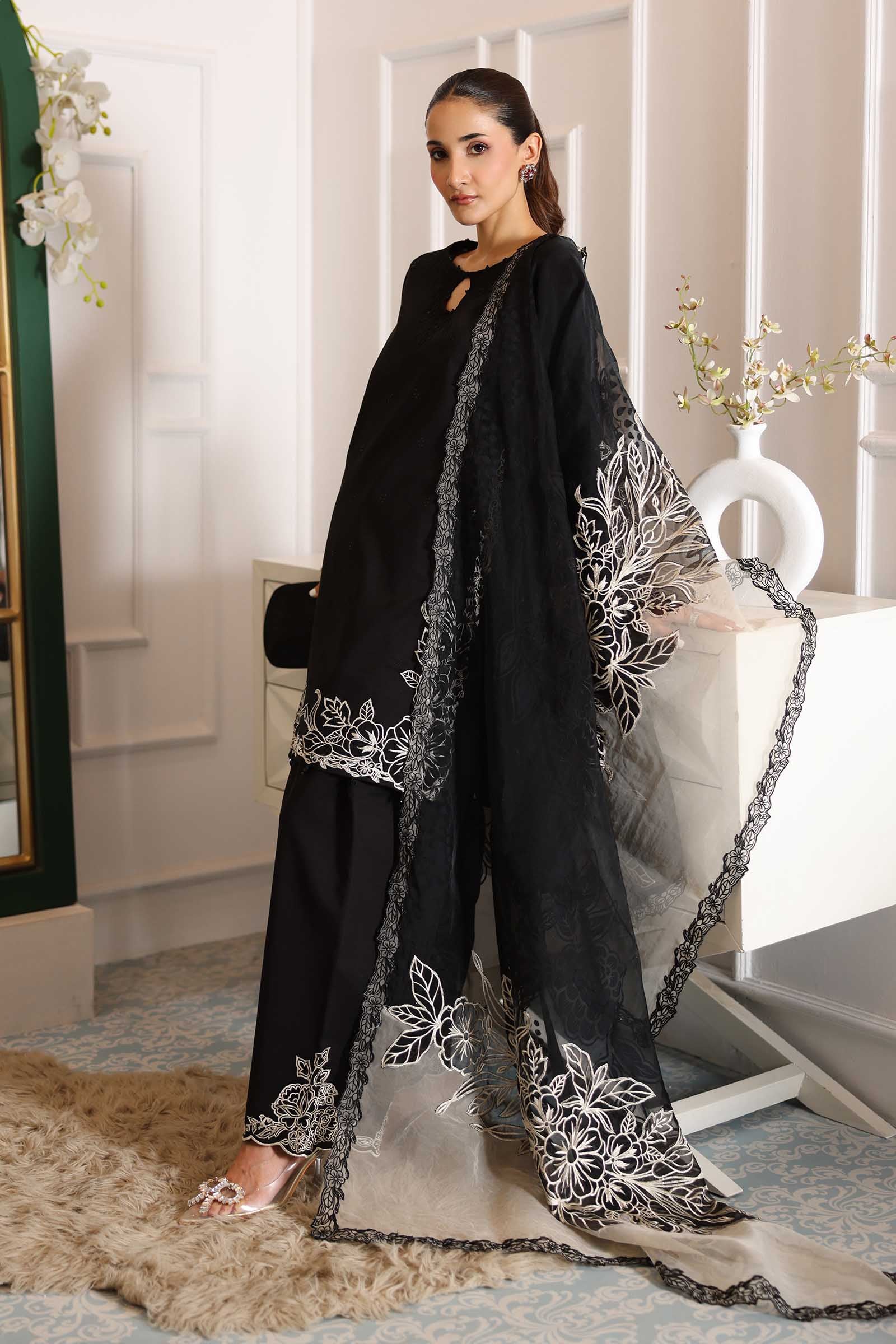 Maria.B Luxury Embroidered Chiffon Collection Dobby Suit MBL-67