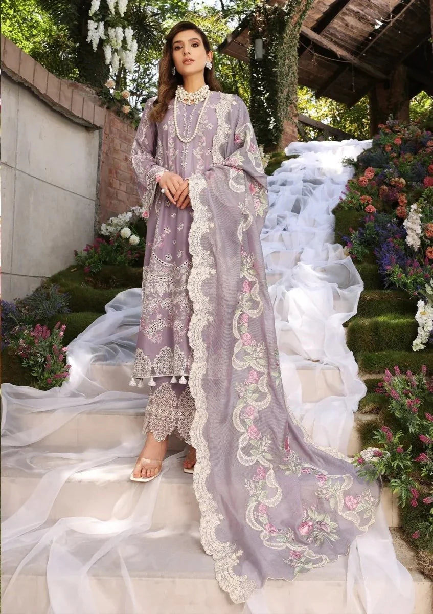 ELAF Premium Festive Chikankari Lawn 3 Piece Unstitched Suit ECF - 02 RAPUNZEL - 3 Pieces Lawn - Zainabjees