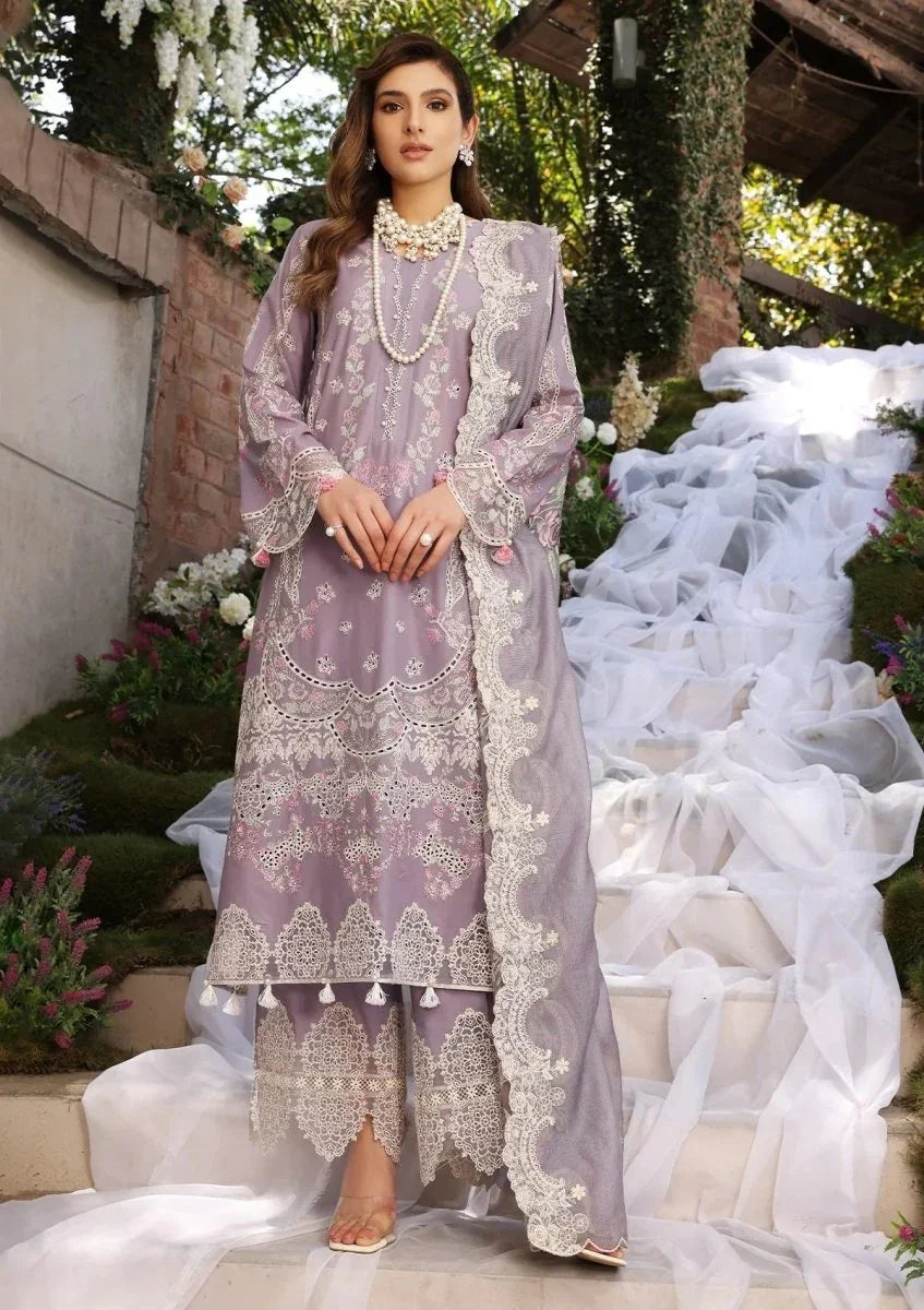ELAF Premium Festive Chikankari Lawn 3 Piece Unstitched Suit ECF - 02 RAPUNZEL - 3 Pieces Lawn - Zainabjees