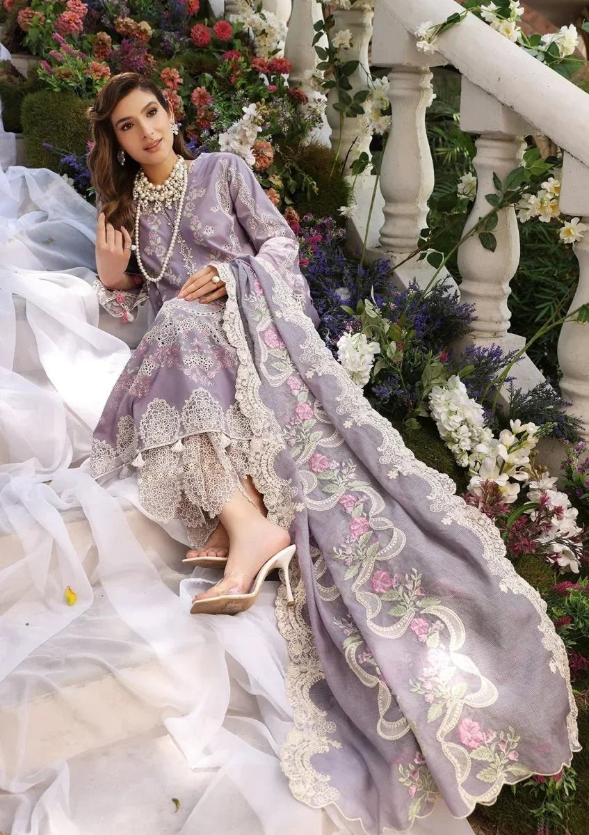 ELAF Premium Festive Chikankari Lawn 3 Piece Unstitched Suit ECF - 02 RAPUNZEL - 3 Pieces Lawn - Zainabjees