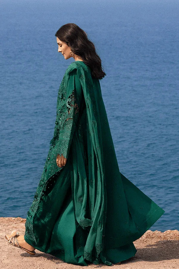 Mahnur Luxury Embroidered 3 Pc Unstitched Lawn Collection Eirene - 3 Pieces Lawn - Zainabjees