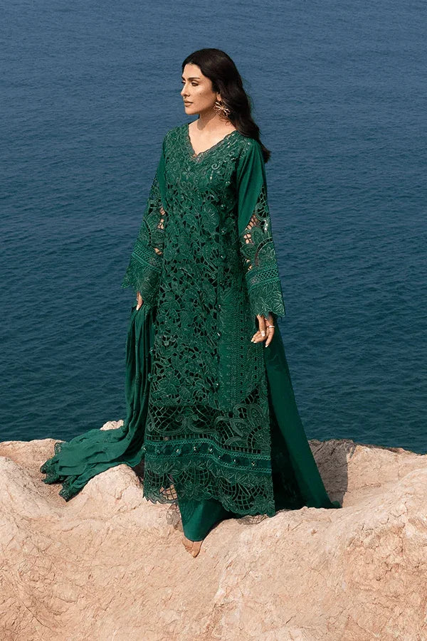 Mahnur Luxury Embroidered 3 Pc Unstitched Lawn Collection Eirene - 3 Pieces Lawn - Zainabjees
