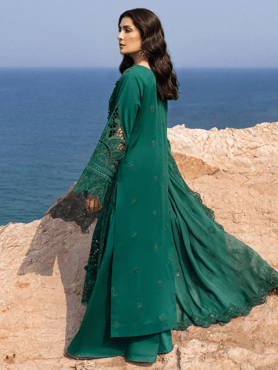 Mahnur Luxury Embroidered 3 Pc Unstitched Lawn Collection Eirene - 3 Pieces Lawn - Zainabjees