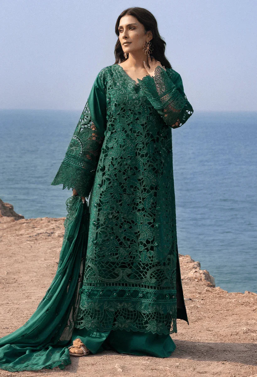 Mahnur Luxury Embroidered 3 Pc Unstitched Lawn Collection Eirene - 3 Pieces Lawn - Zainabjees