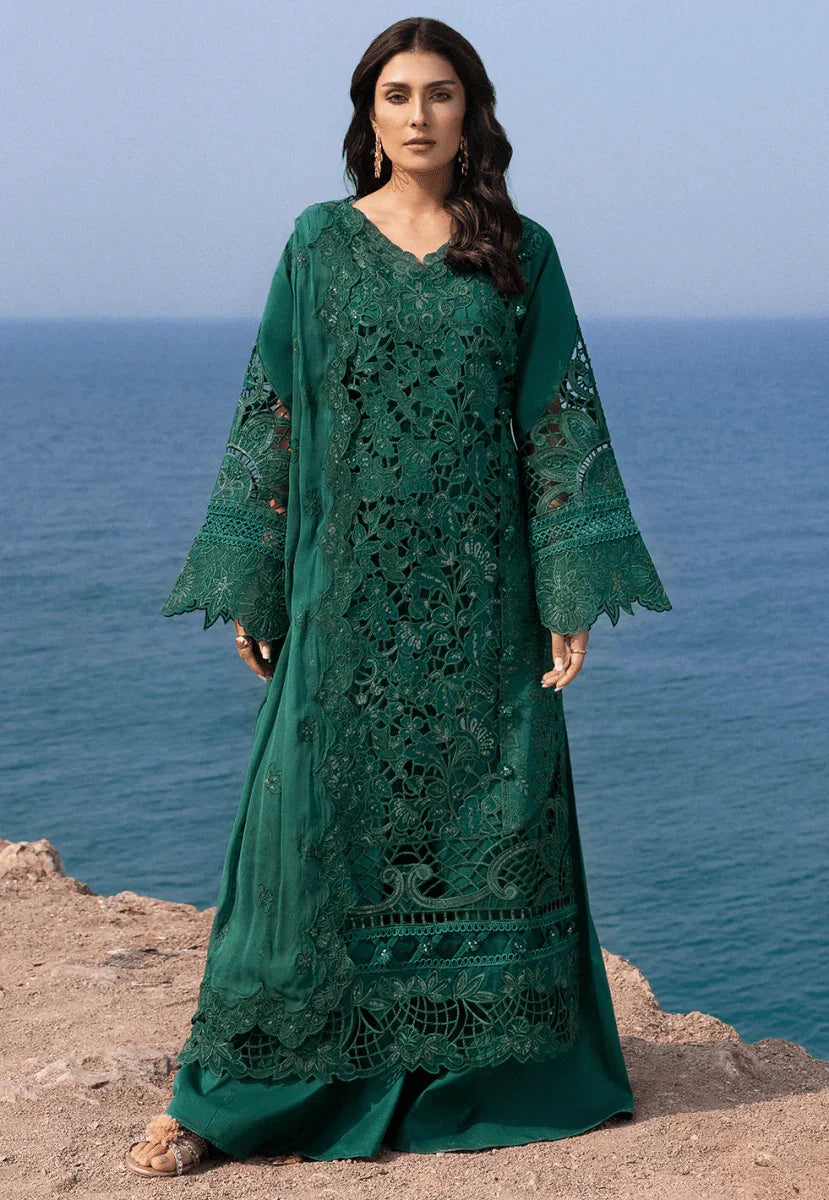Mahnur Luxury Embroidered 3 Pc Unstitched Lawn Collection Eirene - 3 Pieces Lawn - Zainabjees