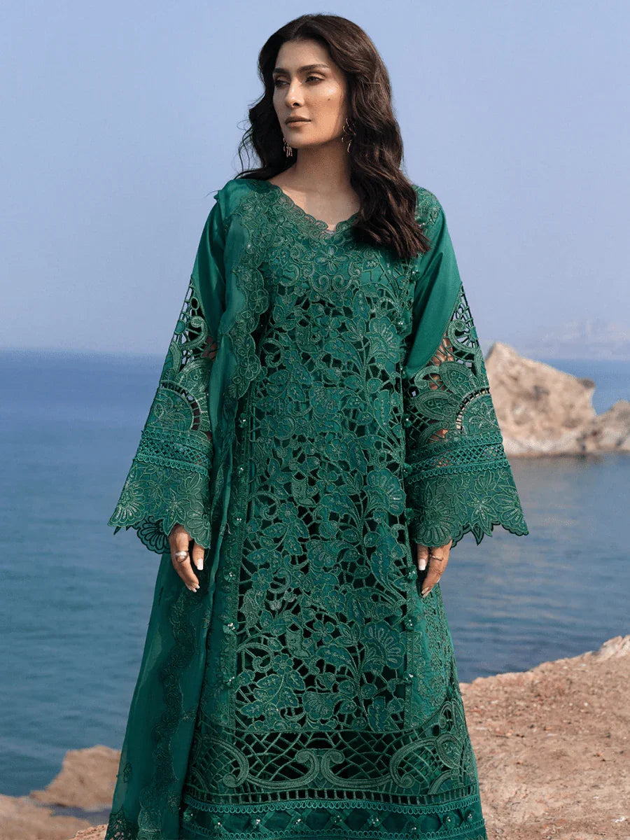 Mahnur Luxury Embroidered 3 Pc Unstitched Lawn Collection Eirene - 3 Pieces Lawn - Zainabjees