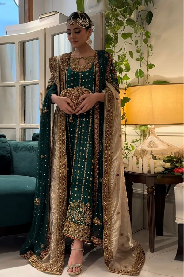 Haris Shakeel Luxury Raw Silk Hand Emblishment Collection Mehru