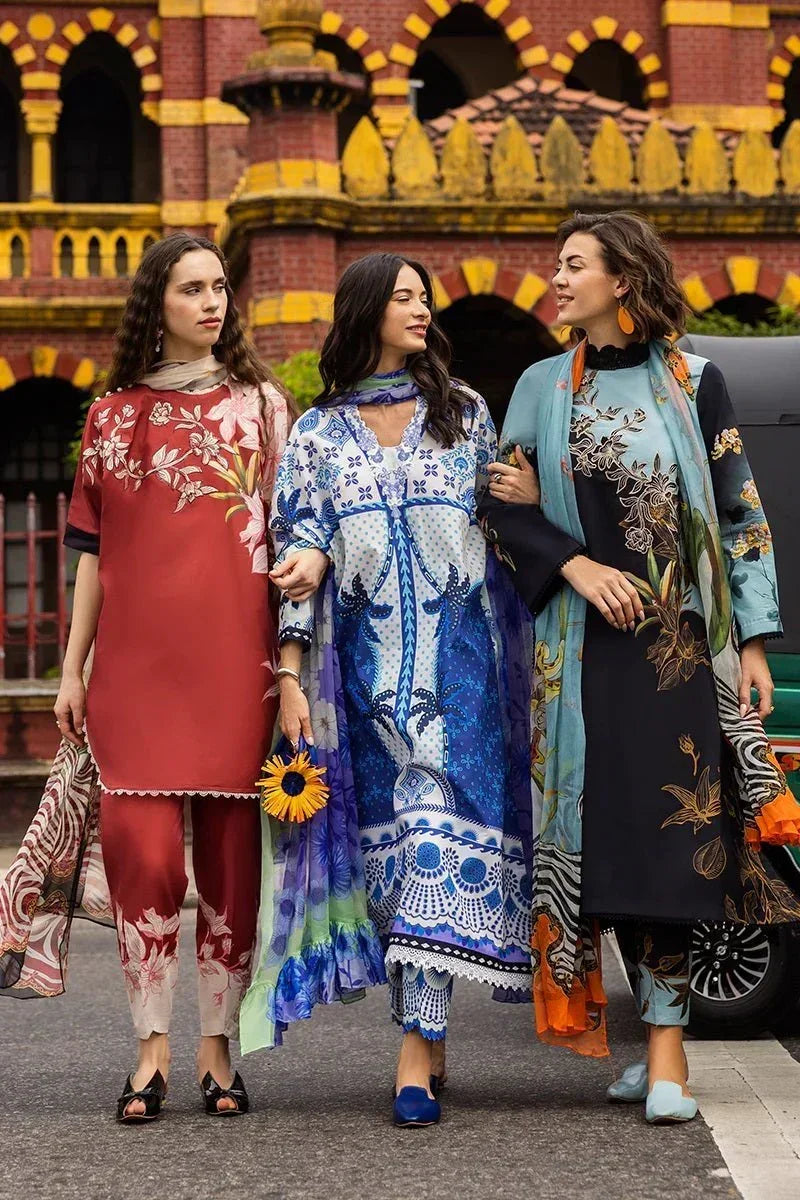 Mushq Luxury Lawn Embroidered Unstitched 3 Piece Ksenia - 3 Pieces Lawn - Zainabjees