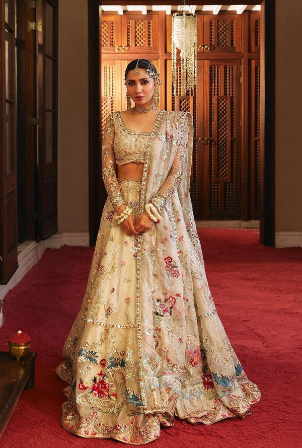 Rano’s Heriloom Ivory Bridal Net Embroidered Unstitched Collection