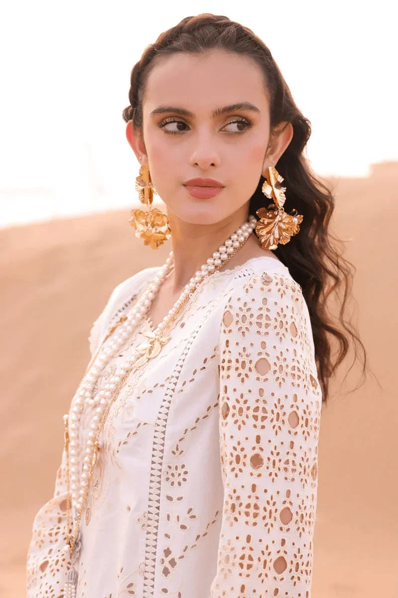 Qalamkar Festive Eid Embroidered Chikankari 3 Pc Unstitched Suit KM - 02 SAOIRSE - 3 Pieces Lawn - Zainabjees