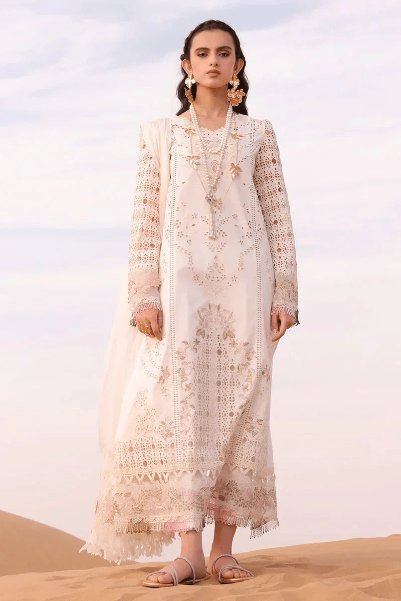 Qalamkar Festive Eid Embroidered Chikankari 3 Pc Unstitched Suit KM - 02 SAOIRSE - 3 Pieces Lawn - Zainabjees