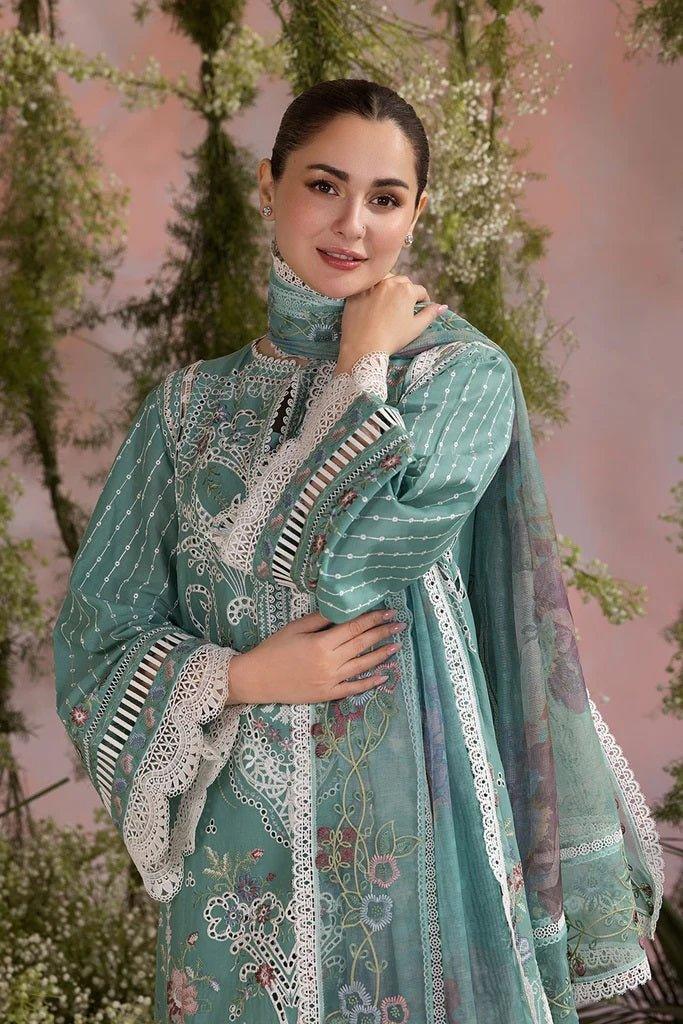 Sobia Nazir Luxury Lawn Embroidered 3 Piece Unstitched 5B - 3 Pieces Lawn - Zainabjees