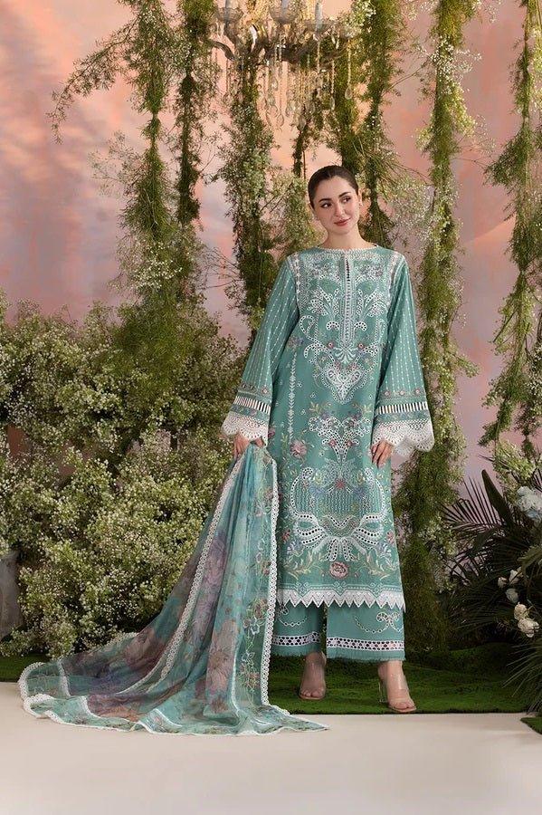 Sobia Nazir Luxury Lawn Embroidered 3 Piece Unstitched 5B - 3 Pieces Lawn - Zainabjees