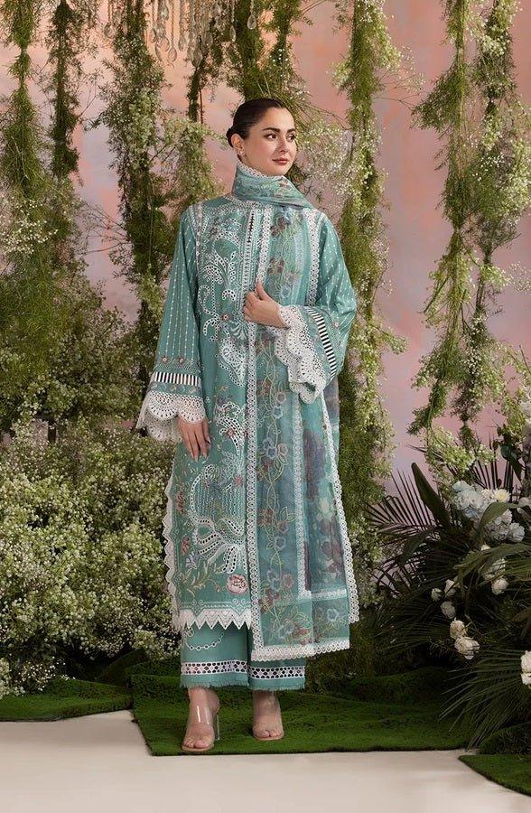 Sobia Nazir Luxury Lawn Embroidered 3 Piece Unstitched 5B - 3 Pieces Lawn - Zainabjees