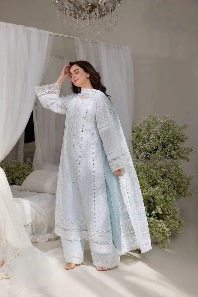 Sobia Nazir Luxury Lawn Embroidered Unstitched 3 Piece 7A - 3 Pieces Lawn - Zainabjees