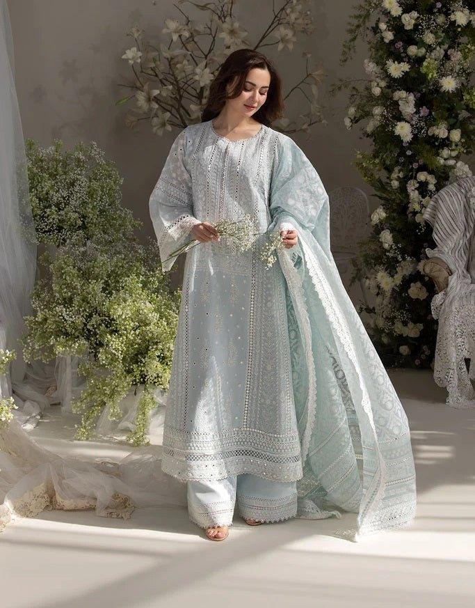 Sobia Nazir Luxury Lawn Embroidered Unstitched 3 Piece 7A - 3 Pieces Lawn - Zainabjees