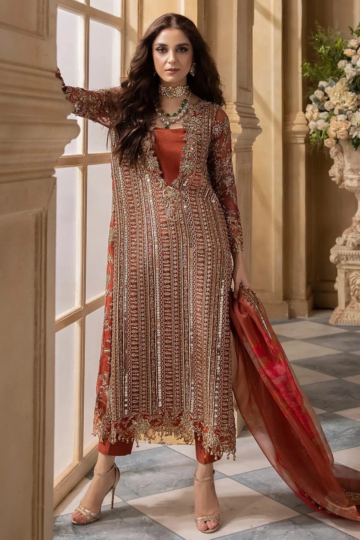Charizma Pure Chiffon Embroidered Unstitched 3 Piece DJW4-04