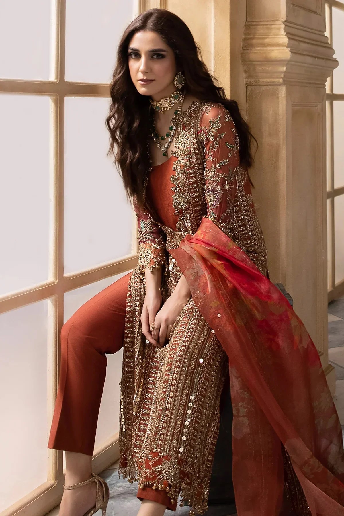 Charizma Pure Chiffon Embroidered Unstitched 3 Piece DJW4-04