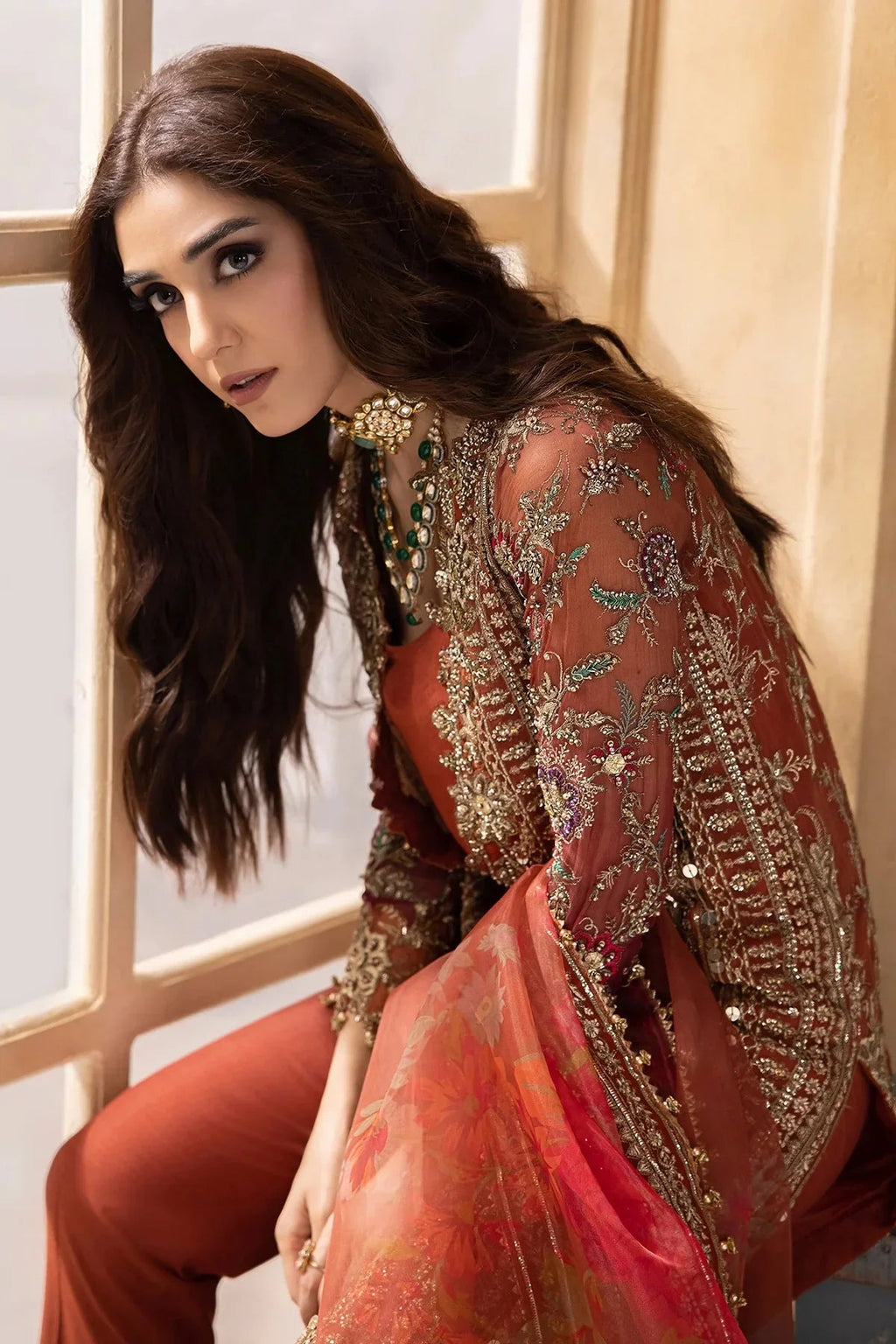 Charizma Pure Chiffon Embroidered Unstitched 3 Piece DJW4-04