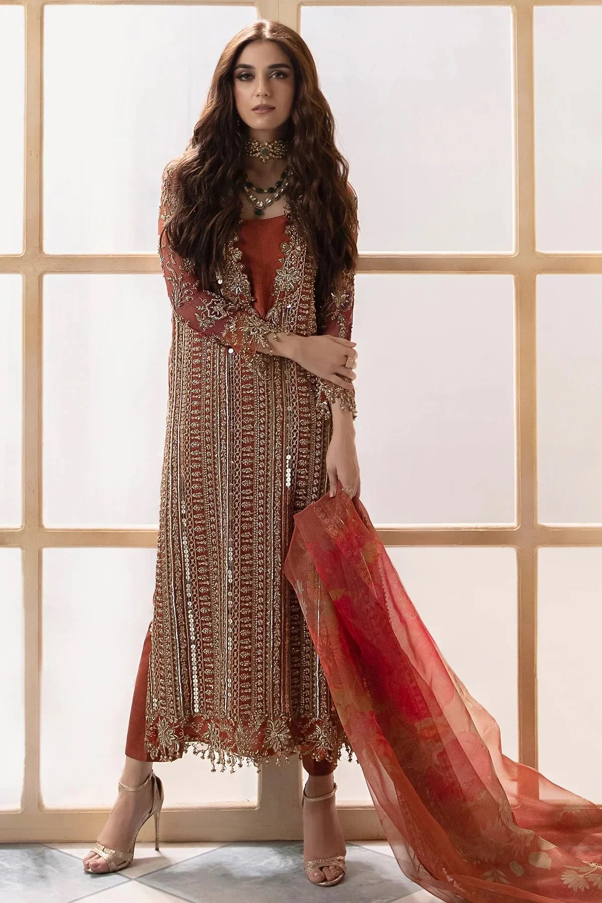 Charizma Pure Chiffon Embroidered Unstitched 3 Piece DJW4-04