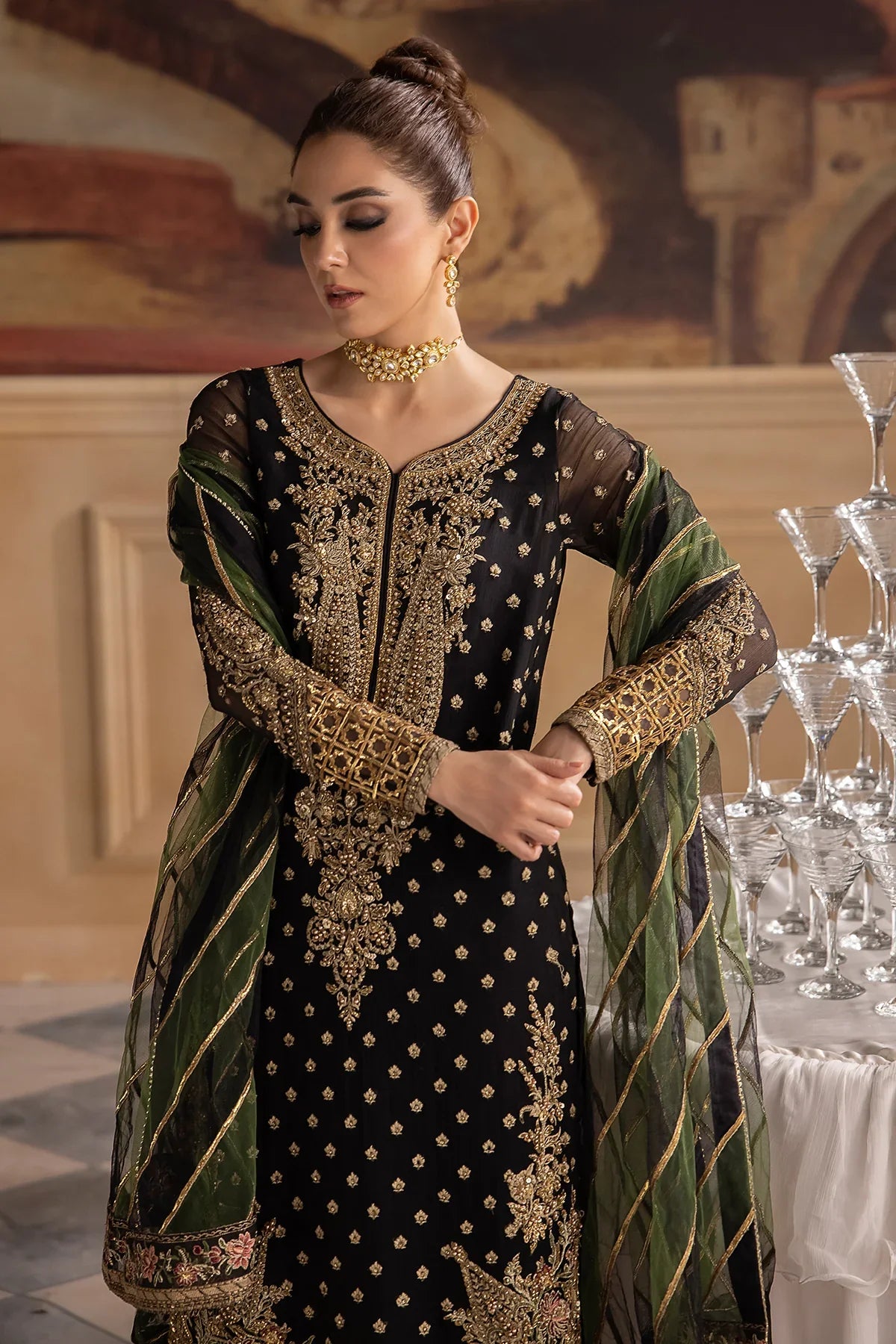 Charizma Premium Luxury Handwork Chiffon with Premium Embroidered Dupatta DJW4-06