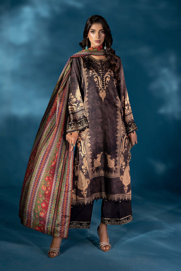 Maria.B Embroidered Satin Silk Suit 3 Pc Unstitched MPS-W25-02