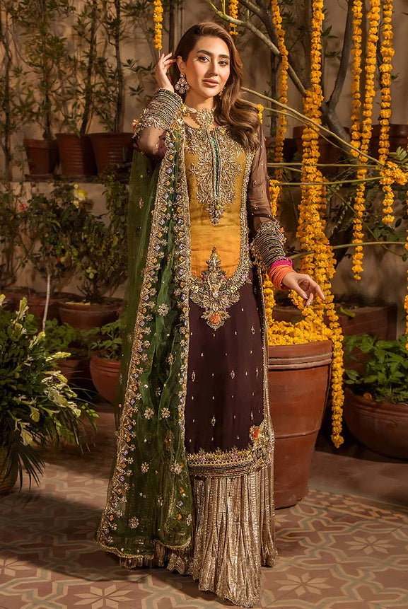 Khudabaksh Luxury Chiffon Embroidered Unstitched 3 Piece - P-265