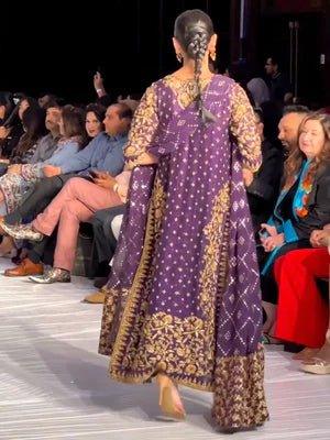 Haris Shakeel Raw Silk Hand Work Collection Purple AJ - 03 - 3 Pieces Raw Silk - Zainabjees