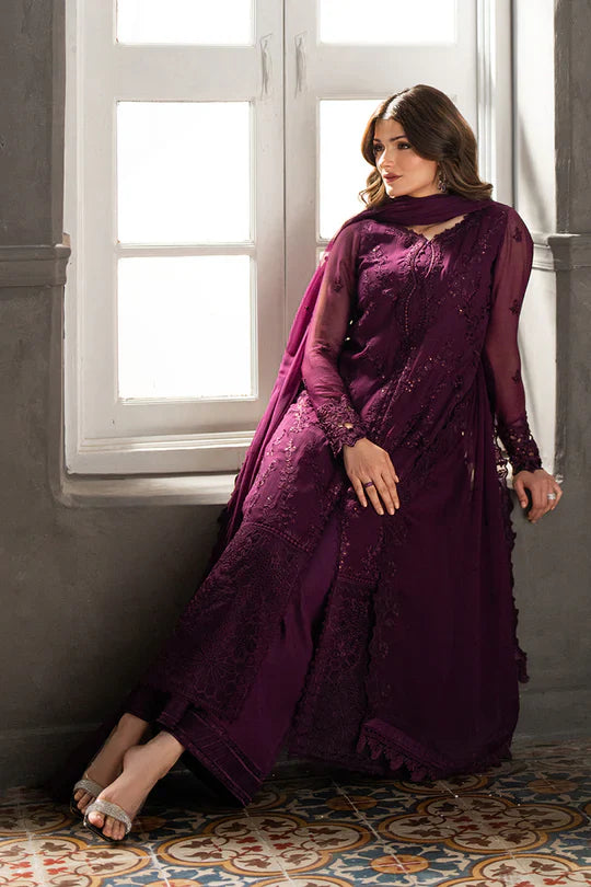 Azure Wedding Festive Luxury Chiffon Embroidered Collection Rose Noir