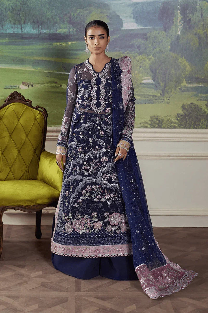 Republic WomensWear Embroidered Suits Unstitched 3 Piece D - 07 Stella - Wedding Collection - 3 Pieces Organza - Zainabjees