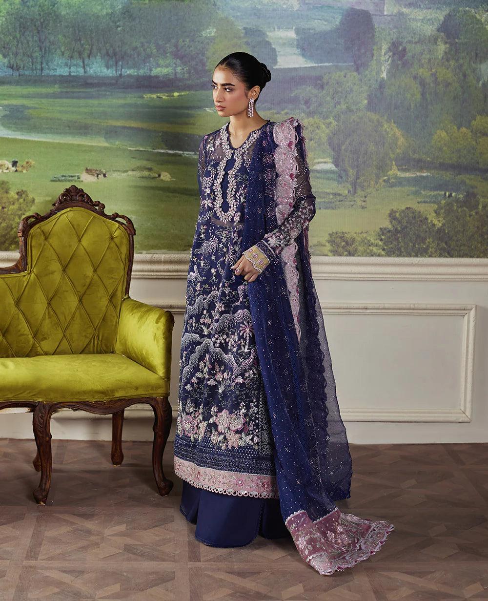 Republic WomensWear Embroidered Suits Unstitched 3 Piece D - 07 Stella - Wedding Collection - 3 Pieces Organza - Zainabjees
