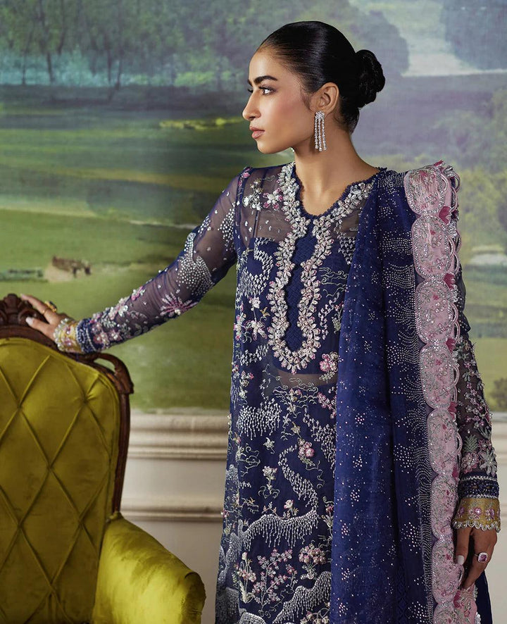 Republic WomensWear Embroidered Suits Unstitched 3 Piece D - 07 Stella - Wedding Collection - 3 Pieces Organza - Zainabjees