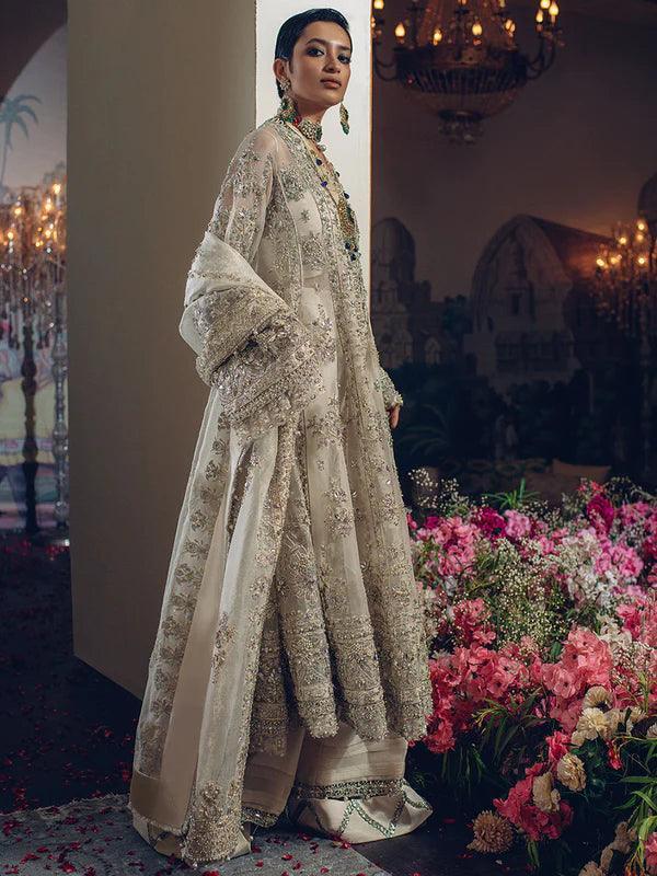 Elan Luxury Wedding - Reine Blanche Unstitched 3 Pieces Hand Work - 3 Pieces Net Embroidered - Zainabjees
