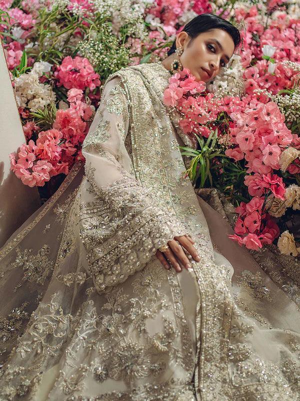 Elan Luxury Wedding - Reine Blanche Unstitched 3 Pieces Hand Work - 3 Pieces Net Embroidered - Zainabjees