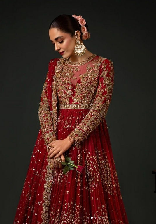 Ahmad Sultan AS-BRIDALS Fully Hand Emblishment Pure Chiffon Unstitched Collection  Sablette
