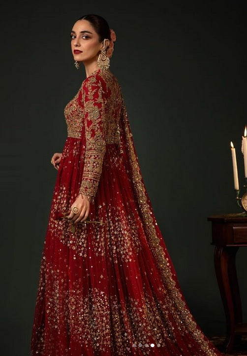 Ahmad Sultan AS-BRIDALS Fully Hand Emblishment Pure Chiffon Unstitched Collection  Sablette