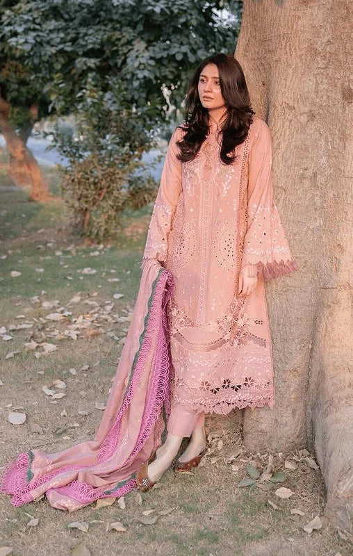 Bin Ilyas Gulabi Baagh Luxury Lawn Embroidered Collection 152 A - 3 Pieces Lawn - Zainabjees