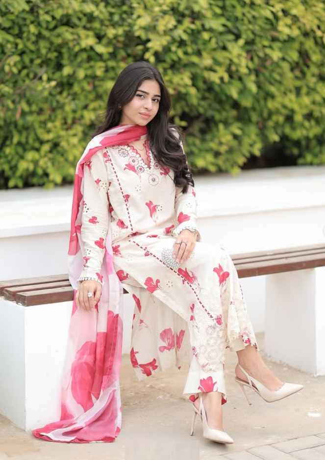 Iznik Premium Lawn Embroidered Collection Unstitched Floral Affair UE-443.