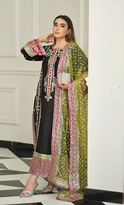 Aneelas Luxury Silk Unstitched Embroidered Collection FC-07