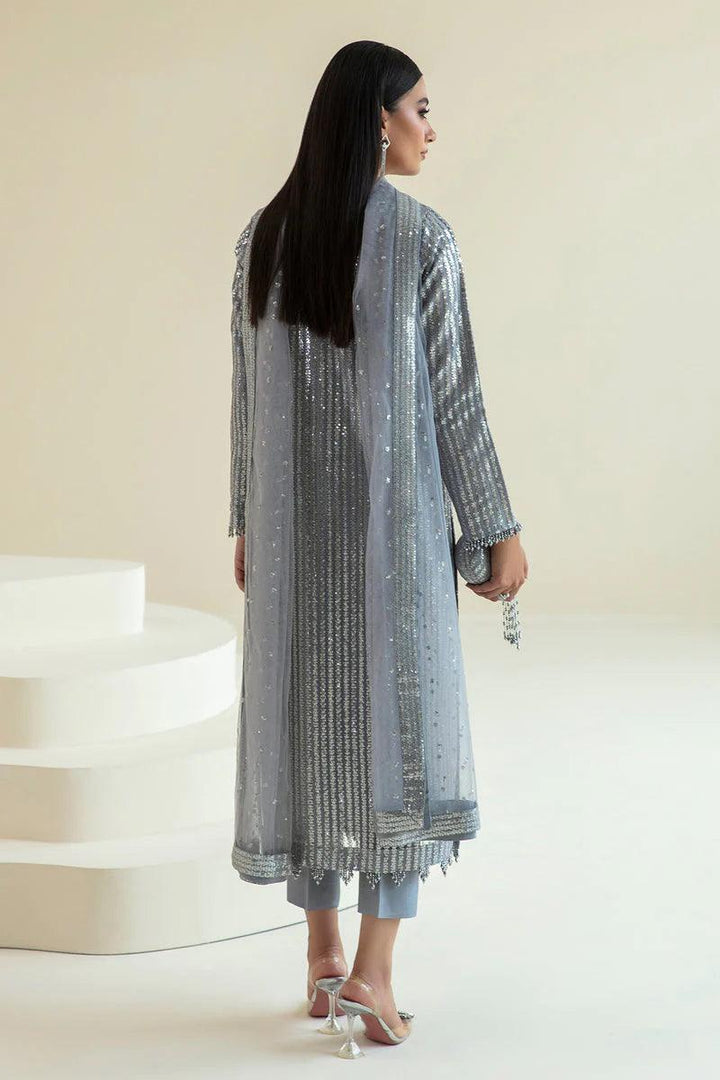 Baroque Exclusive Formal Embroidered Sequence Chiffon 3 Pc Unstitched UF - 383 - 3 pieces chiffon - Zainabjees