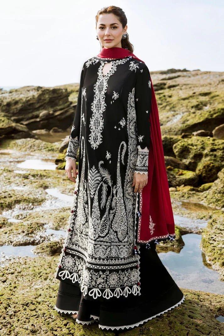 Zaha by Khadijah Shah Lawn Embroidered Unstitched 3 Piece ISKELE 01 - A - 3 Pieces Lawn - Zainabjees