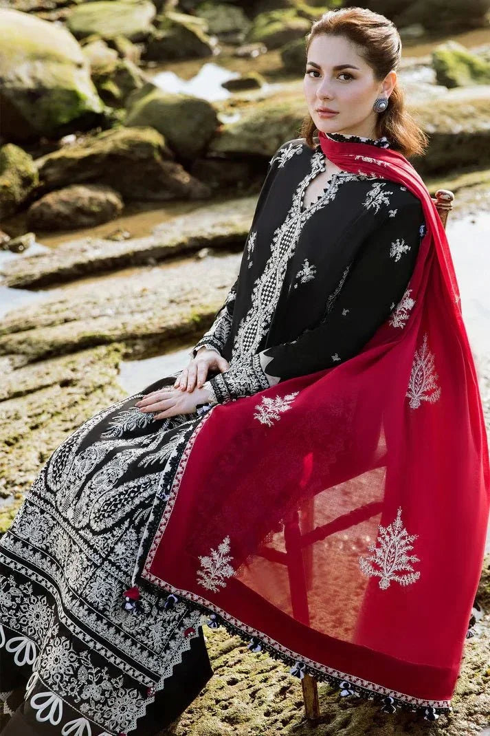 Zaha by Khadijah Shah Lawn Embroidered Unstitched 3 Piece ISKELE 01 - A - 3 Pieces Lawn - Zainabjees