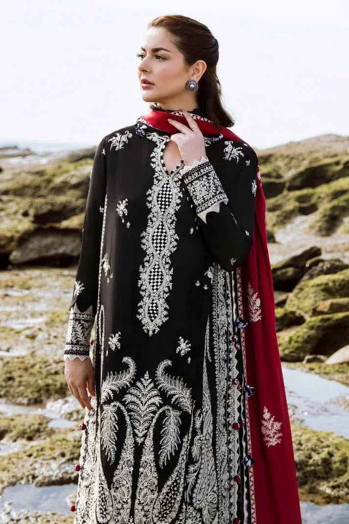 Zaha by Khadijah Shah Lawn Embroidered Unstitched 3 Piece ISKELE 01 - A - 3 Pieces Lawn - Zainabjees