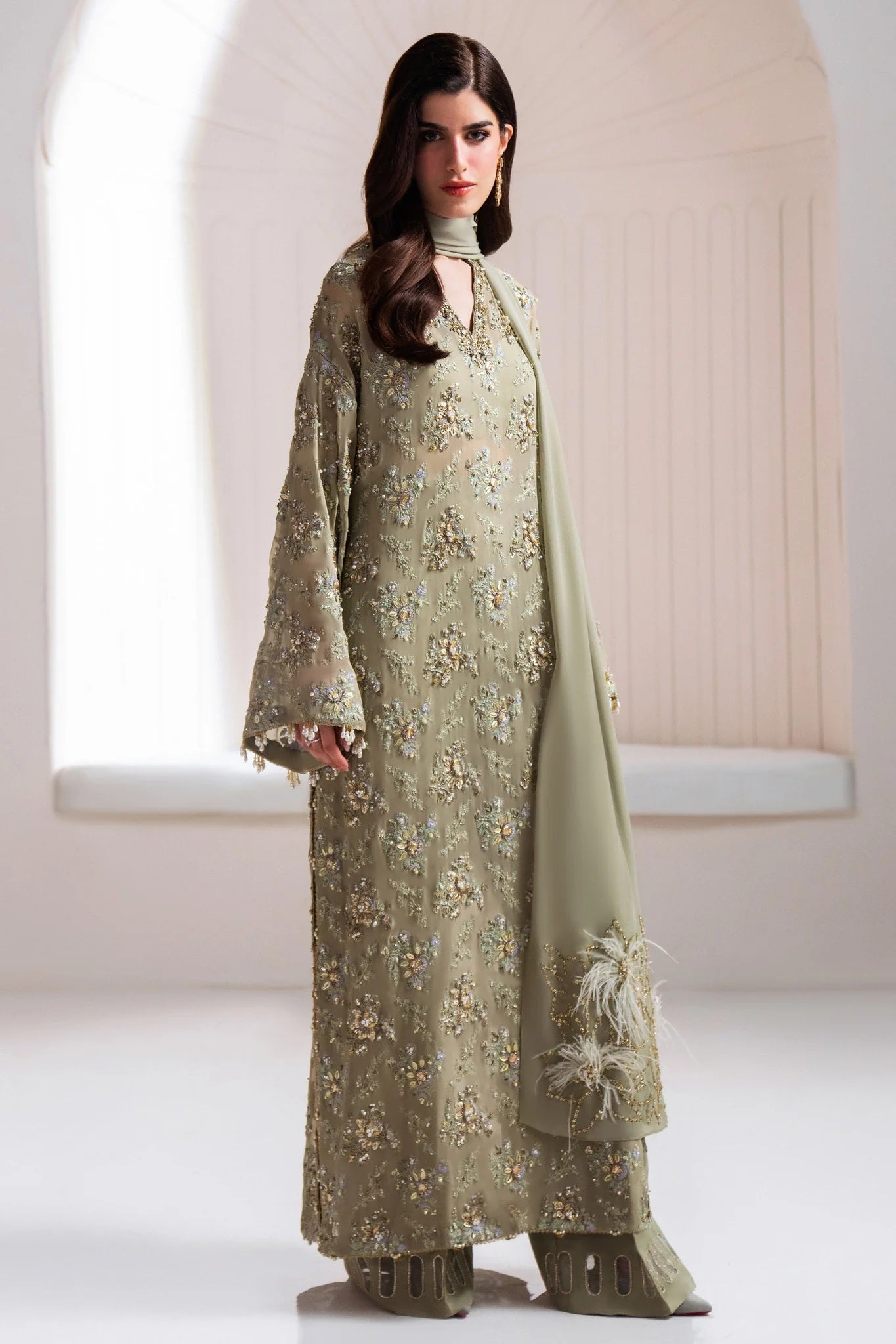 Elan Luxury Organza Embroidered Unstitched 3 Piece CLARTÉ EP-21215