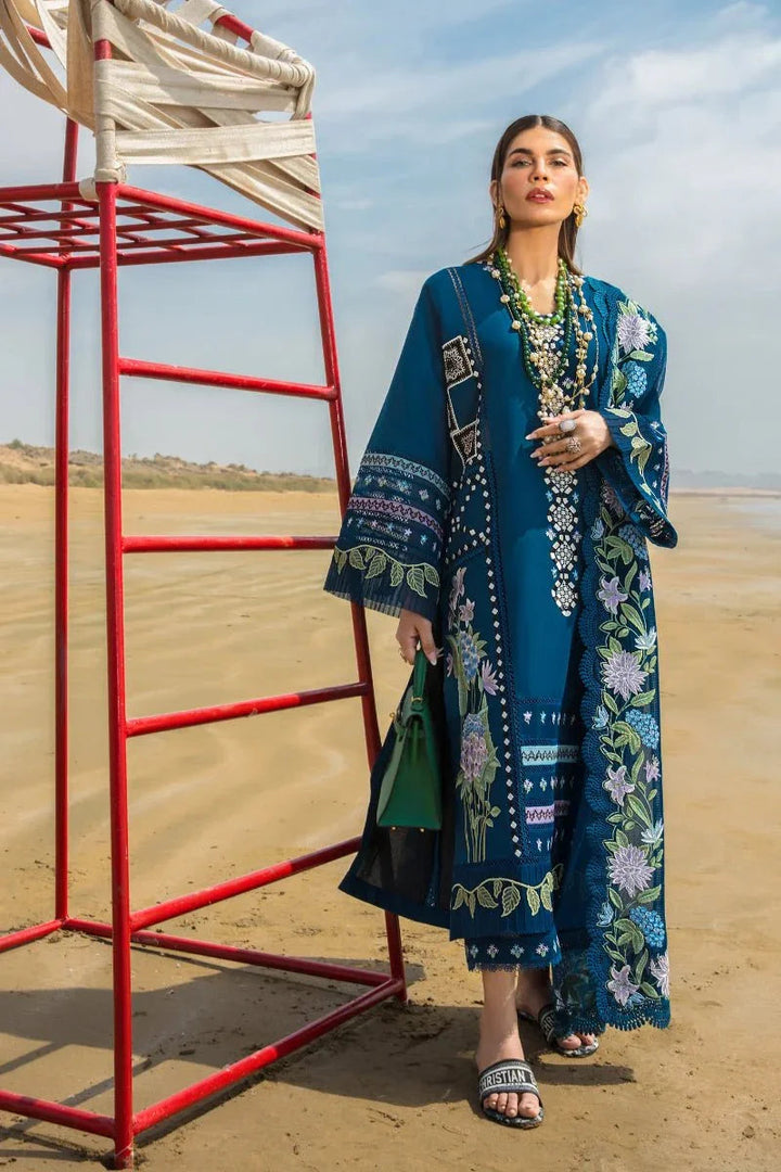 Crimson Embroidered Lawn Suits Unstitched 3 Piece Bohemian Summer D7A - Luxury Collection - 3 Pieces Lawn - Zainabjees