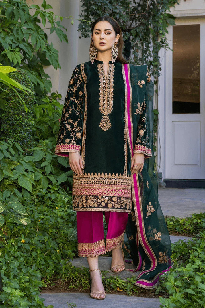 Zainab Chottani Velvet Collection Pareeshay 3 Pieces Unstitched Z - 03 - 3 pieces Velvet - Zainabjees